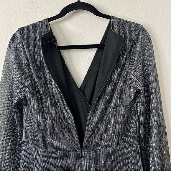 Banana Republic Pleated Metallic Faux Wrap Dress NEW Size 4 (MISSING RIBBON) - Picture 7 of 12